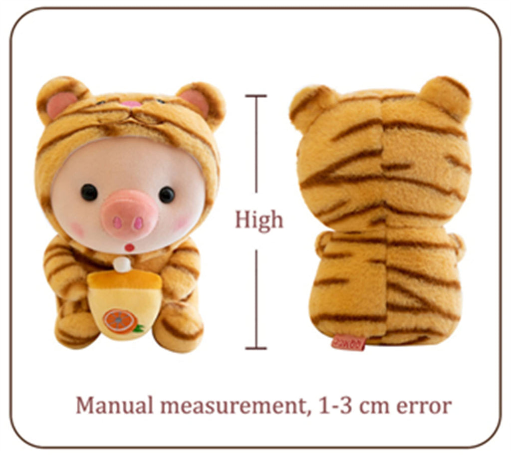 LANFIRE Pig Plush Pillow – 9.8 Inch Cute Plush Pig Dressed as Frog, Tiger, Rabbit, Unicorn, Pink – Soft Cotton, Machine Washable, Gift for Kids