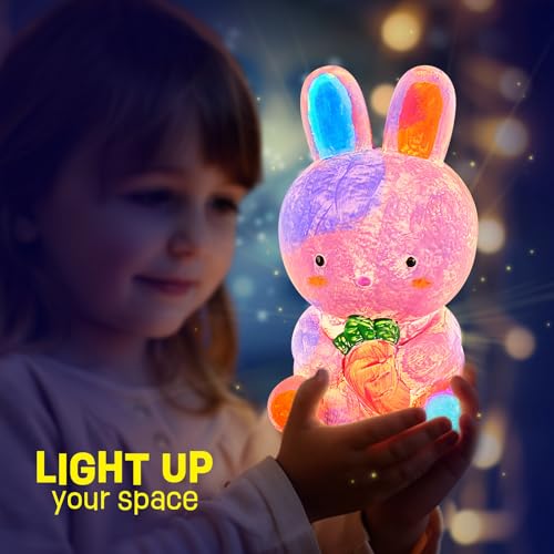 LAOESE Paint Your Own Bunny Lamp Kit – DIY Craft Night Light for Kids