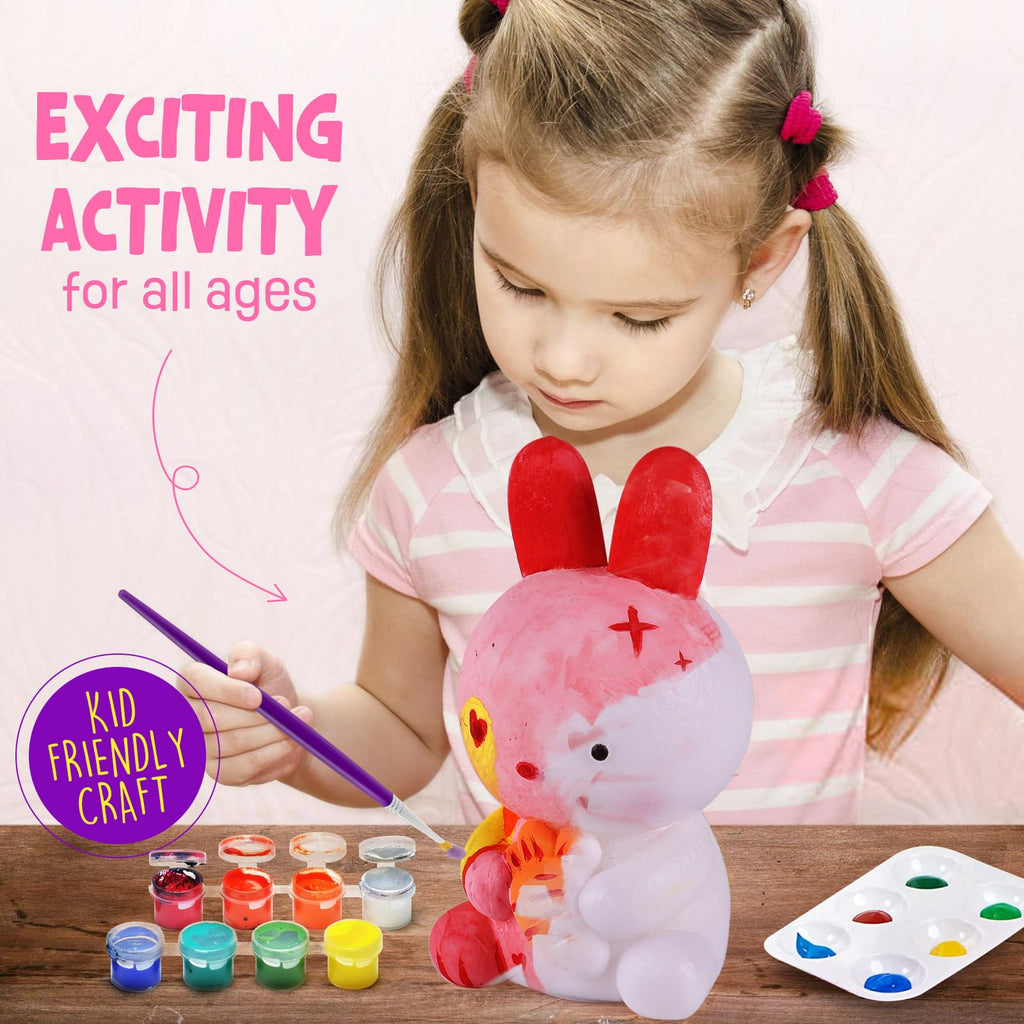 LAOESE Paint Your Own Bunny Lamp Kit – DIY Craft Night Light for Kids