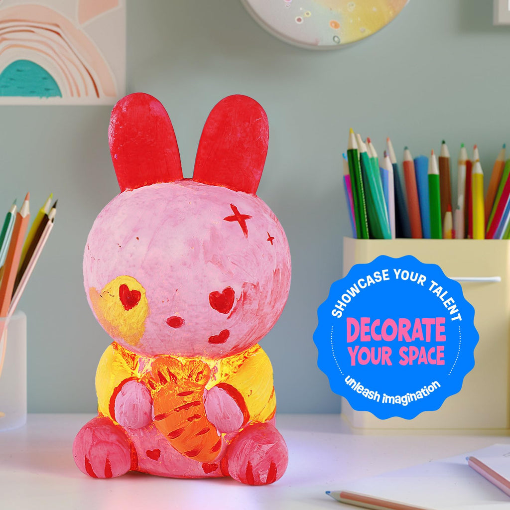LAOESE Paint Your Own Bunny Lamp Kit – DIY Craft Night Light for Kids