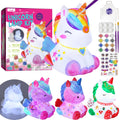LAOESE Paint Your Own Unicorn Lamp Kit - Craft Kit for Kids Ages 3-12+ with 12 Paints, Brushes, Apron