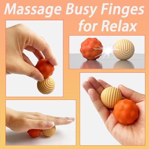 Large 40mm Silicone Magnetic Fidget Balls – 2 Pack Stress Relief Toys for Adults with Textured Grips and Carrying Case