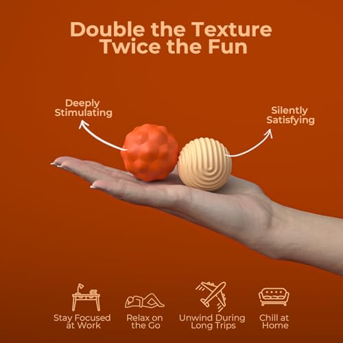 Large 40mm Silicone Magnetic Fidget Balls – 2 Pack Stress Relief Toys for Adults with Textured Grips and Carrying Case