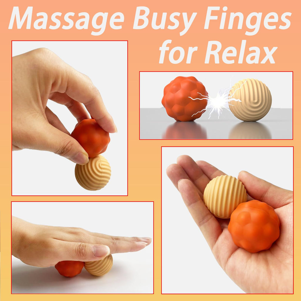 Large 40mm Silicone Magnetic Fidget Balls – 2 Pack Stress Relief Toys for Adults with Textured Grips and Carrying Case