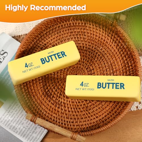 Large Butter Squishy – 14 OZ Slow Rising PU Foam Fidget Toy for Adults (Yellow, 8.7 x 1.8 x 1.8 inches)