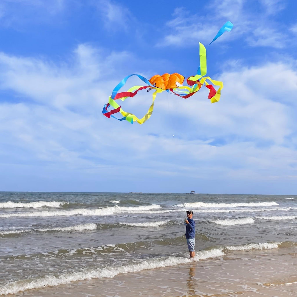 Large Octopus Kite for Kids & Adults – 28x158" 3D Nylon, No Assembly, 100m Line