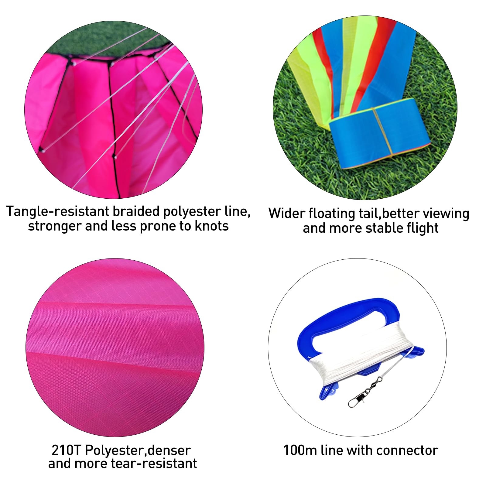 Large Octopus Kite for Kids & Adults – 28x158" 3D Nylon, No Assembly, 100m Line
