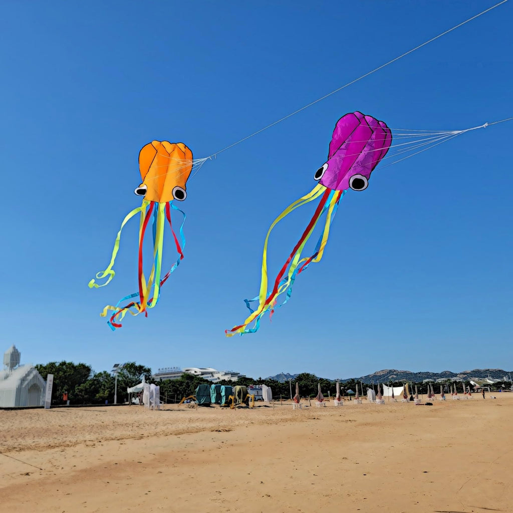 Large Octopus Kite for Kids & Adults – 28x158" 3D Nylon, No Assembly, 100m Line