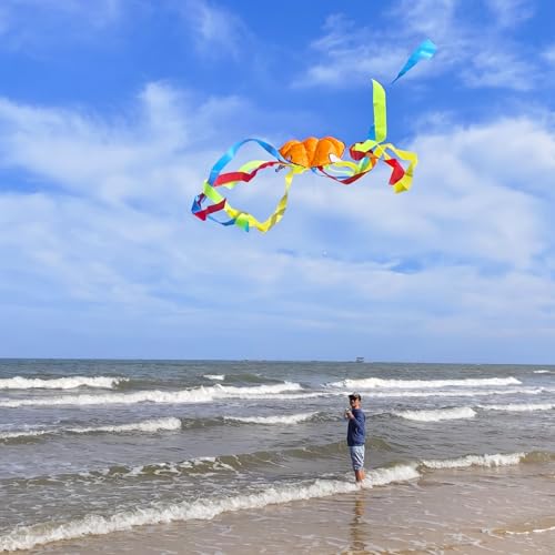 Large Octopus Kite for Kids & Adults – 28x158" 3D Nylon, No Assembly, 100m Line