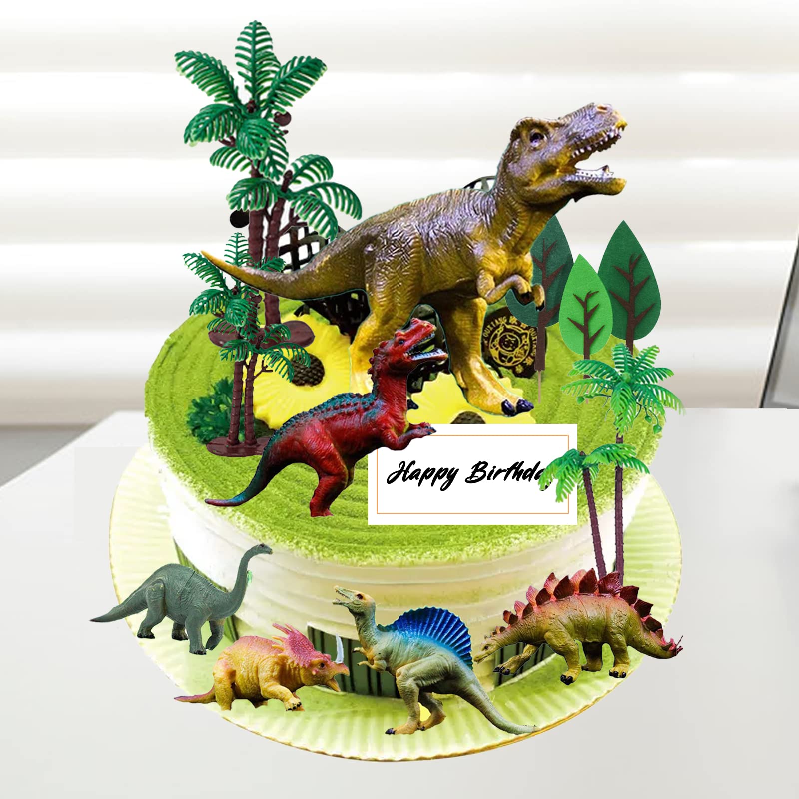 Large Realistic Dinosaur Figures Set – 6 Hand-Painted Vinyl Dinosaurs (T-Rex, Stegosaurus, More) by OuMuaMua
