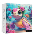 Larkipuzz 1000 Piece Sea Turtle Jigsaw Puzzle for Adults – Ocean Animals & Coral Reef Scene, Large 23.85" Square, Easy-Assembly with ABC Backing