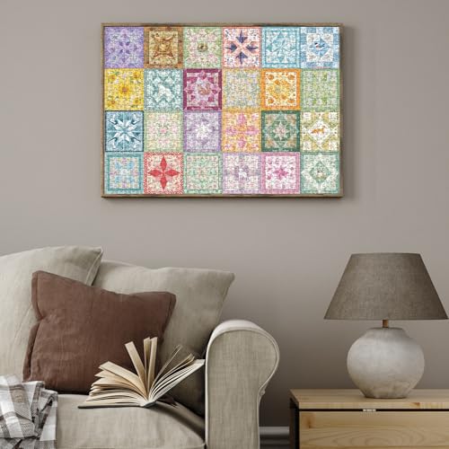 Larkipuzz Colorful Galaxy Collage 1000-Piece Jigsaw Puzzle – Bird, Deer, Squirrel, Pumpkin – Seasons of the Sky Collection