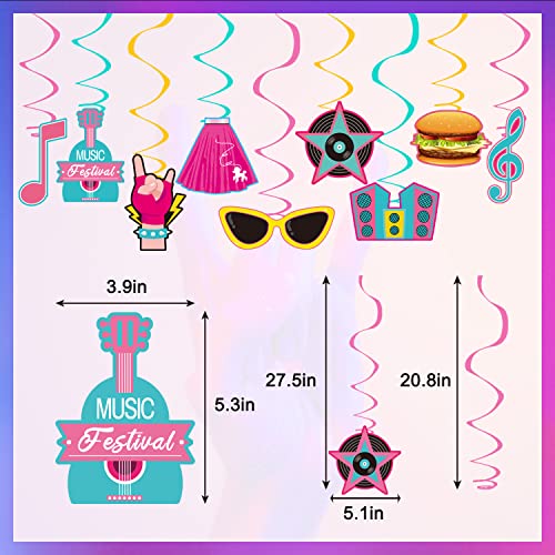 LARRAZABAL 50's Party Decorations Set – Rock and Roll Banner, Foil Swirls & Honeycomb Centerpieces for Retro 1950s Theme