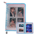 Laveminyx A5 Kpop Photocard Binder - 270 Slots, 50 Pages, Blue Glitter Zippered Album