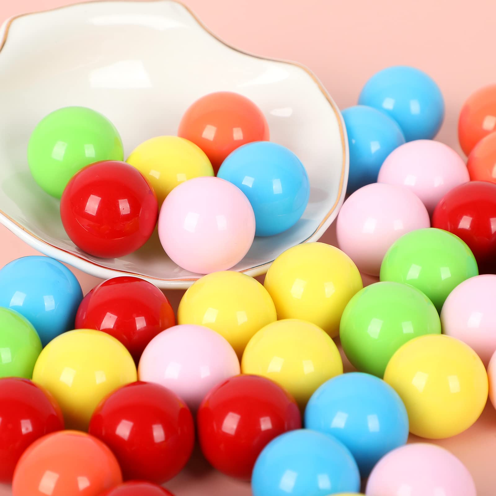 Laviesto 42-Piece Acrylic Marble Set, 23mm (0.91 Inch) Replacement Balls for Chinese Checkers, Aggravation, Wahoo, and Board Games, 6 Colors in Plastic Box