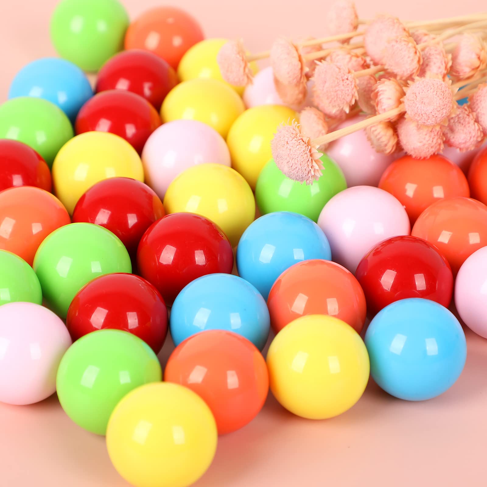 Laviesto 42-Piece Acrylic Marble Set, 23mm (0.91 Inch) Replacement Balls for Chinese Checkers, Aggravation, Wahoo, and Board Games, 6 Colors in Plastic Box