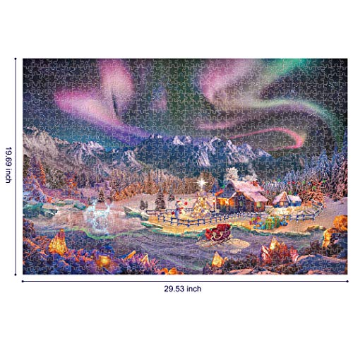 Lavievert 1000-Piece Christmas Wonderland Jigsaw Puzzle – Snowy Night, Aurora, and More