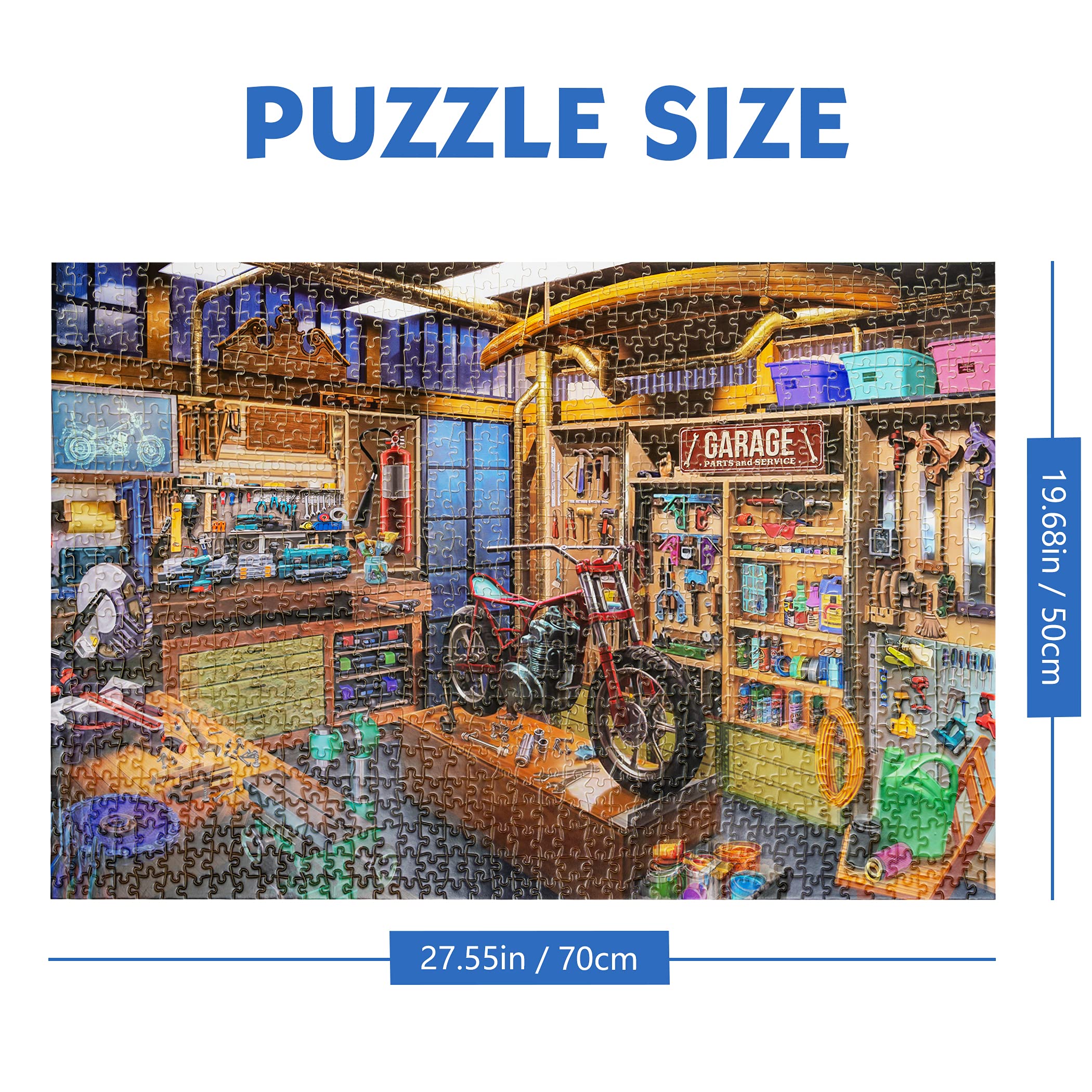 Lavievert 1000-Piece Jigsaw Puzzle – Garage Theme for Adults & Families