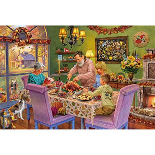 Lavievert 1000-Piece Wooden Jigsaw Puzzle: Thanksgiving Dinner – Turkey, Pumpkin Pie