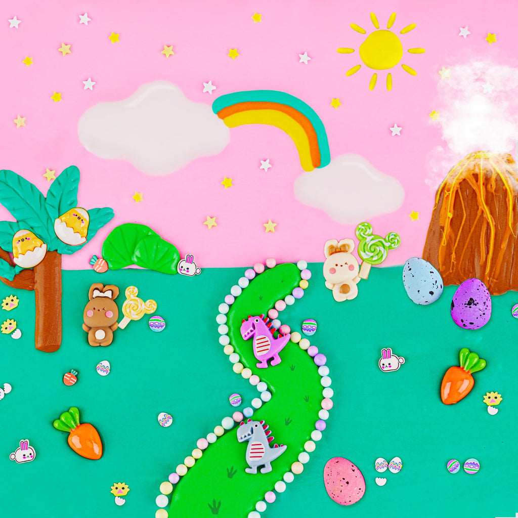 LAWOHO Butter Slime Kit - 6 Prefilled Easter Eggs with 360ml of Non-Stick Slime & Charms