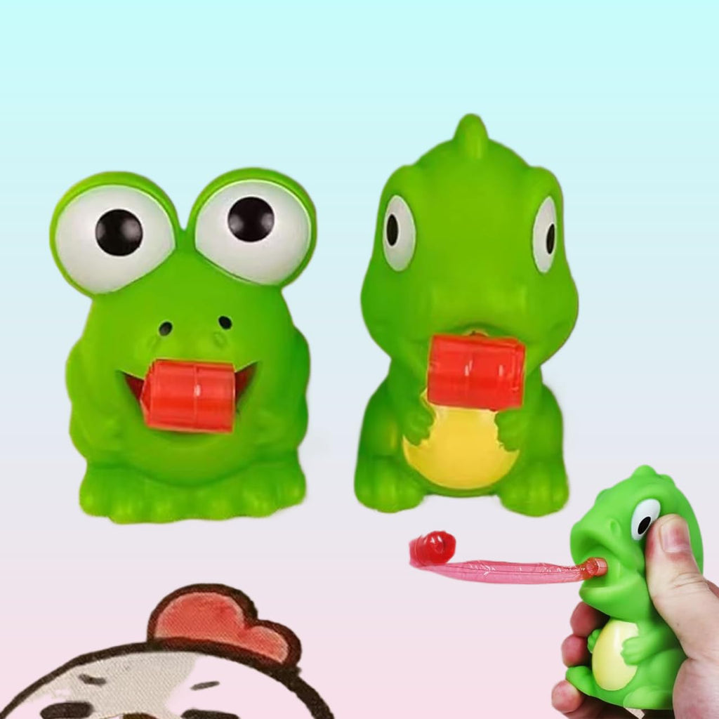 LBKKC Stress Dinosaur Toys 3-Pack: Squeeze, Tongue Sticks Out, Makes Sound - Fun Gag Gift for Kids and Adults