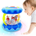 LDRYWW Musical Crawling Toy for Babies 1-3 Years – Blue Carousel Drum with Lights
