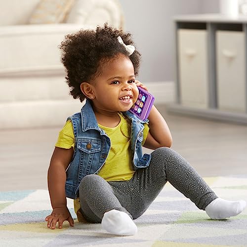 LeapFrog Chat and Count Emoji Phone - Purple Pretend Smartphone for Toddlers