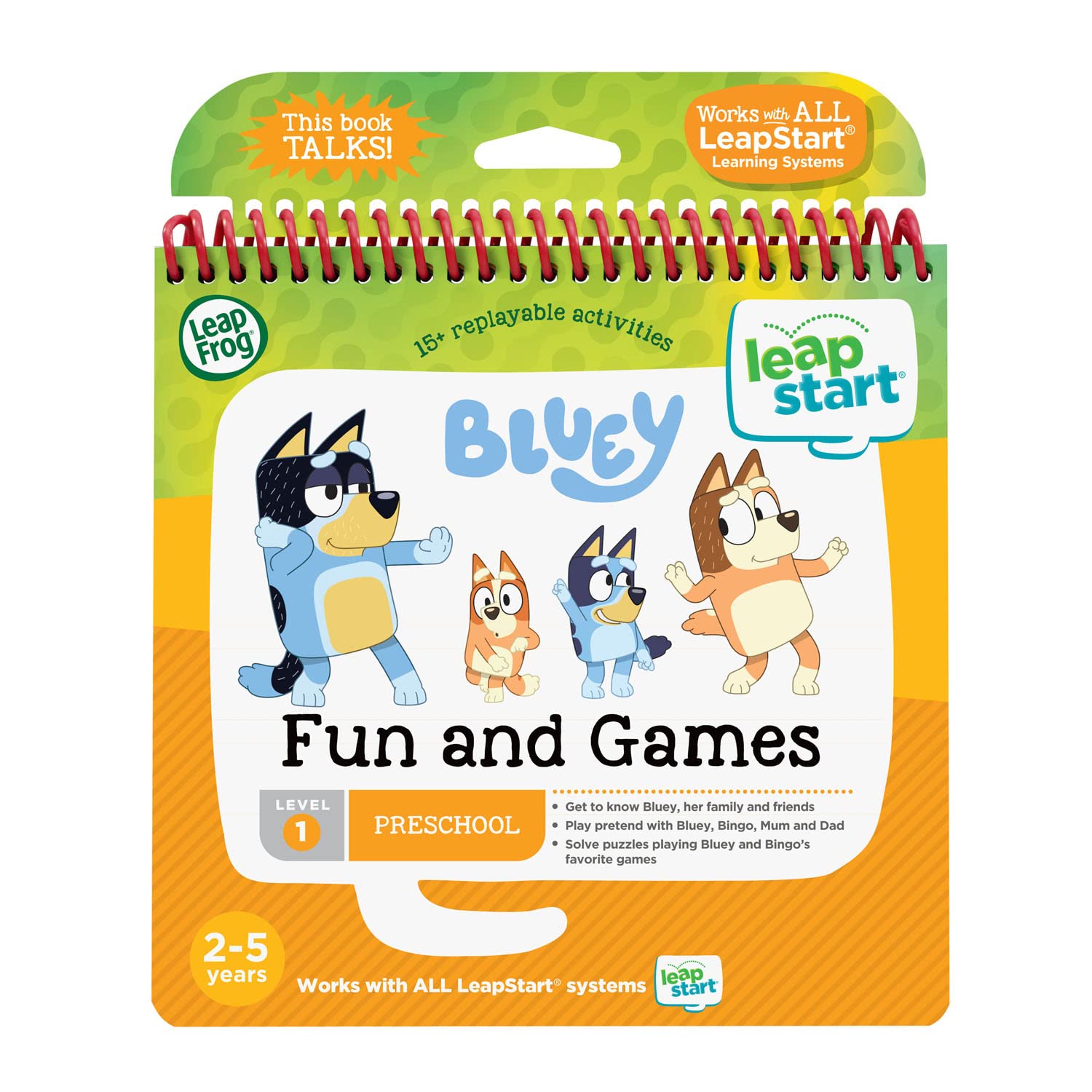 LeapFrog LeapStart Bluey Fun and Games Interactive Activity Book for Ages 2-5
