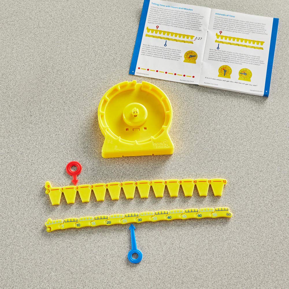 Learning Resources 24-Hour Number Line Clock – Single Student Set for Kids Learning to Tell Time