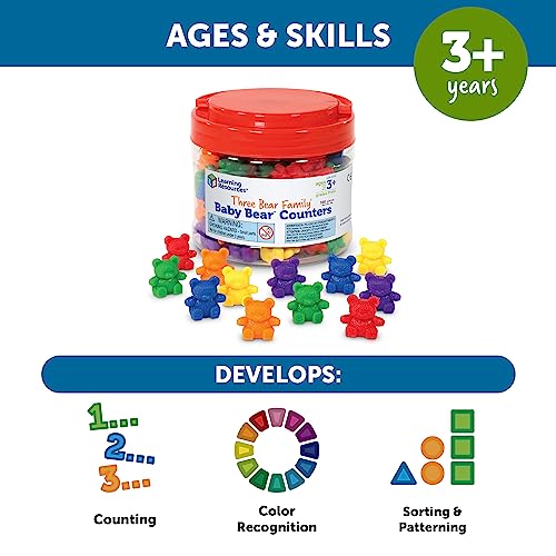 Learning Resources Baby Bear Counters – 102 Colorful Counting Bears for Toddlers & Preschoolers
