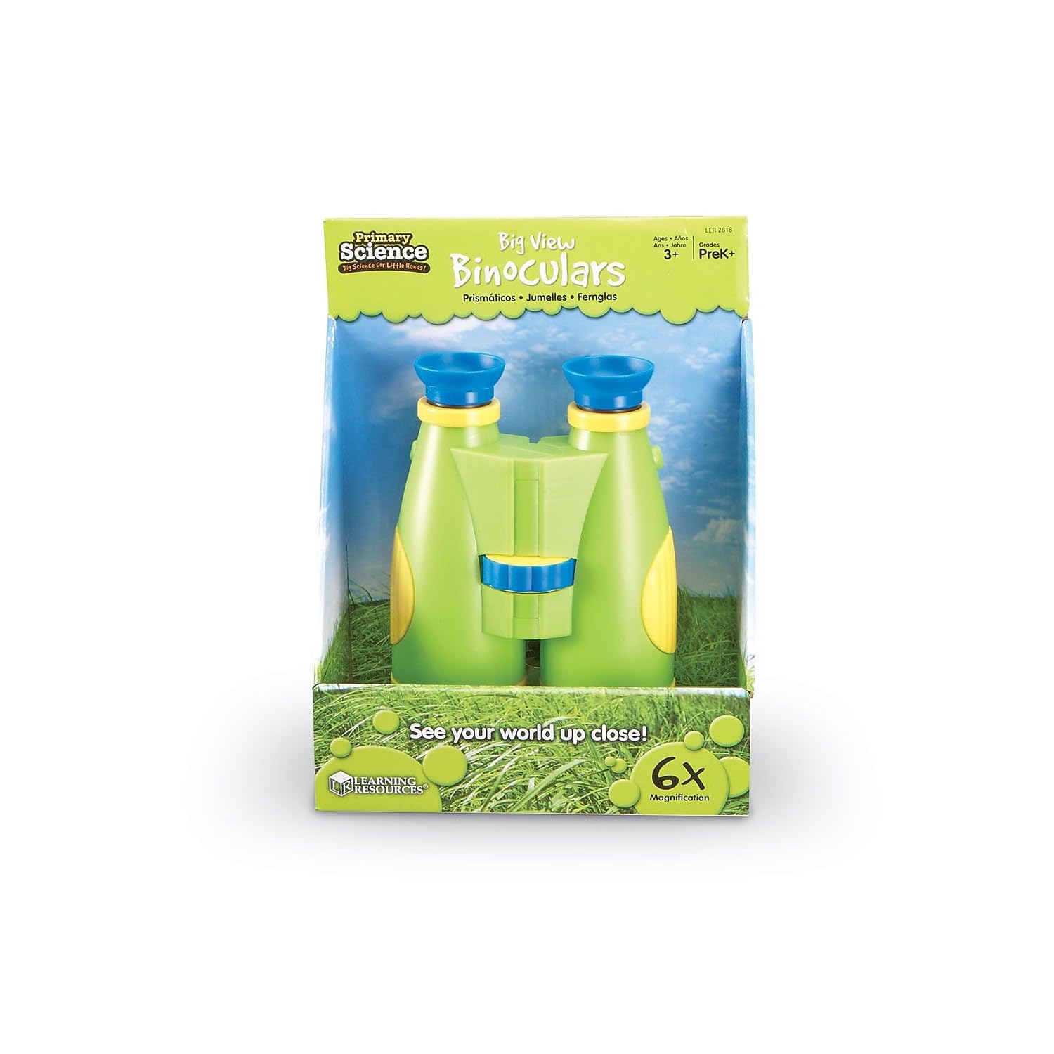 Learning Resources Big View Binoculars for Kids Ages 3+ - 6x Magnification with Soft Eyepieces and Breakaway Lanyard