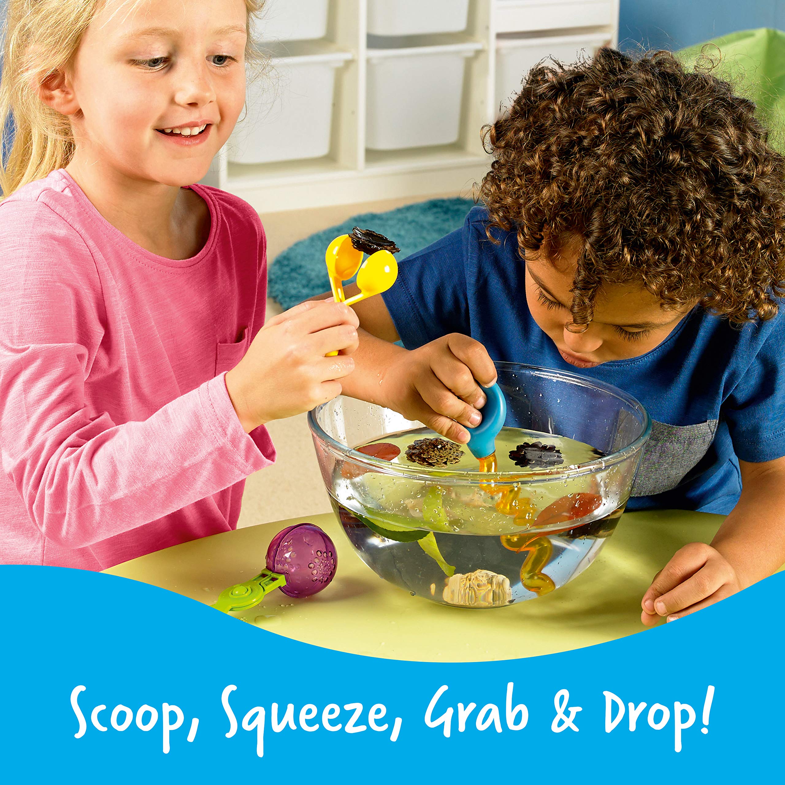 Learning Resources Helping Hands Fine Motor Tool Set – 4-Piece Sensory Toy Set for Toddlers Ages 3+