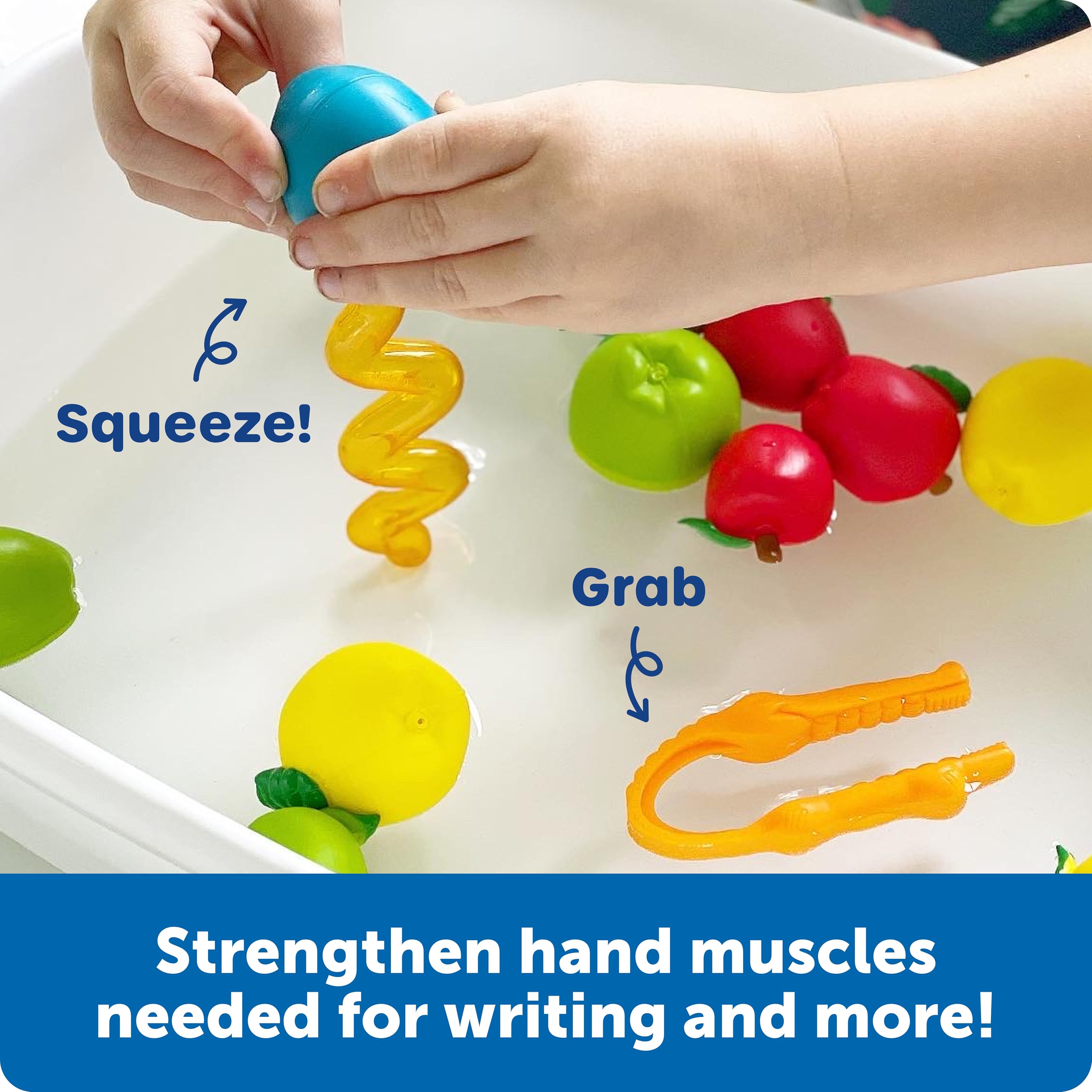 Learning Resources Helping Hands Fine Motor Tool Set – 4-Piece Sensory Toy Set for Toddlers Ages 3+