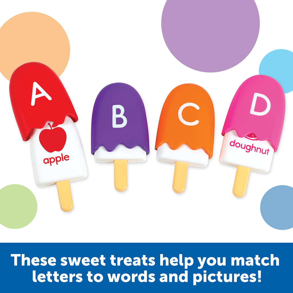 Learning Resources Mini ABC Pops – 26 Popsicle-Shaped Alphabet Toys for Toddlers, Fine Motor Skills & Phonics