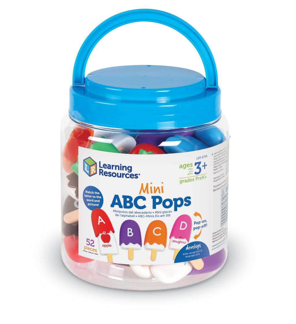 Learning Resources Mini ABC Pops – 26 Popsicle-Shaped Alphabet Toys for Toddlers, Fine Motor Skills & Phonics
