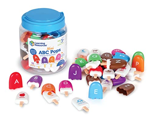 Learning Resources Mini ABC Pops – 26 Popsicle-Shaped Alphabet Toys for Toddlers, Fine Motor Skills & Phonics