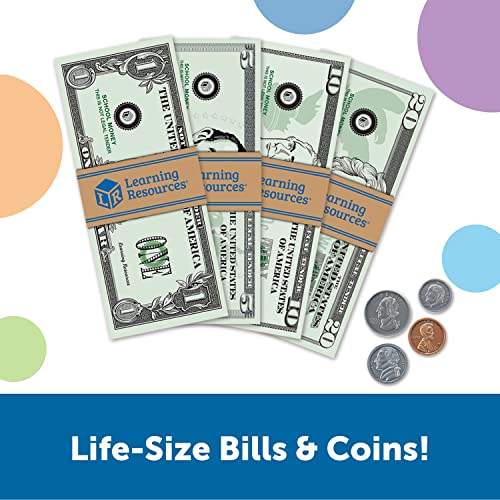 Learning Resources Pretend & Play Money Set – 150 Piece Toy Currency with Bills and Coins for Teaching Money Skills