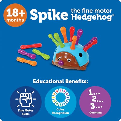 Learning Resources Spike the Fine Motor Hedgehog – Sorting, Stacking & Counting Toy for Toddlers
