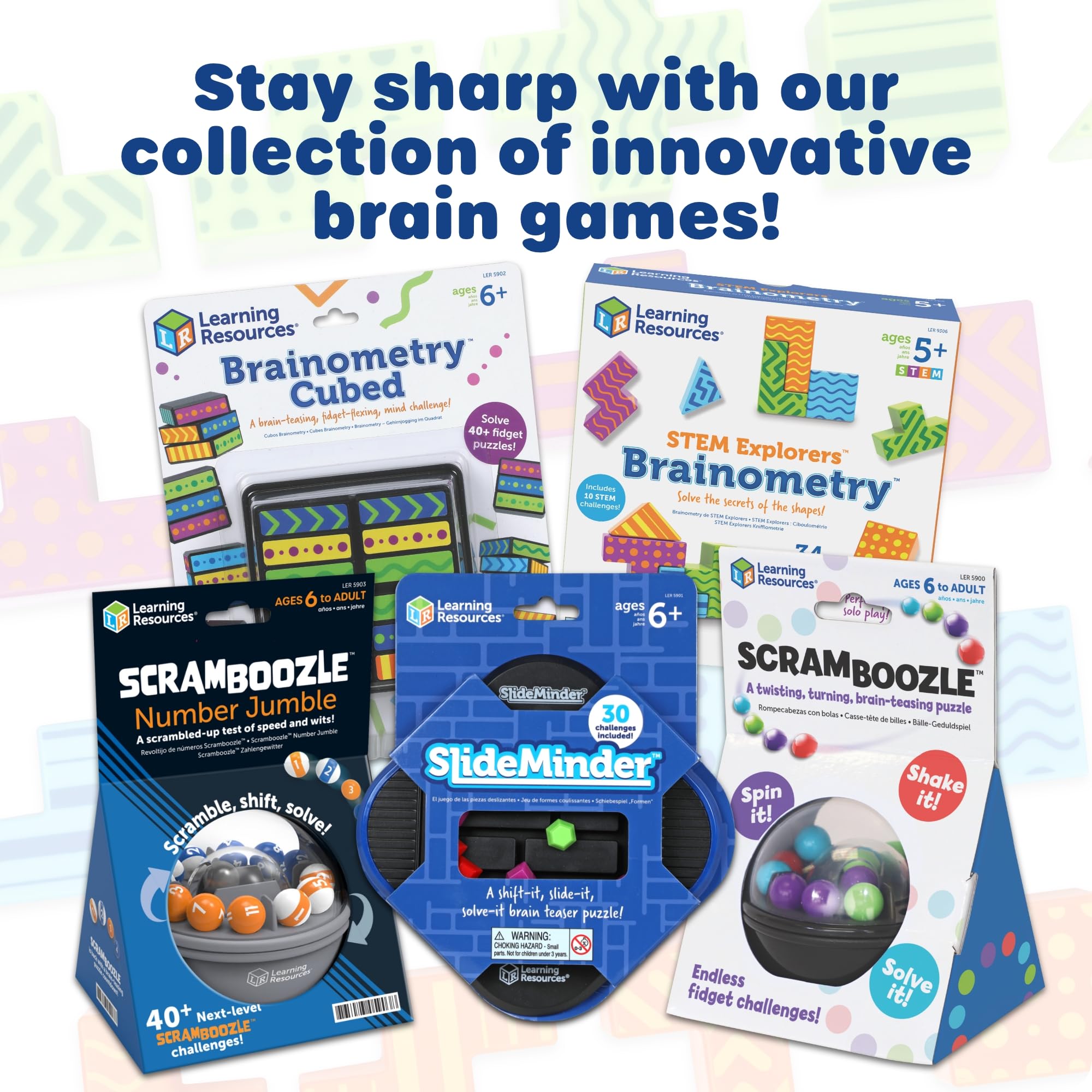 Learning Resources STEM Explorers Brainometry: 3D Puzzle Game for Kids Ages 5+, 24 Blocks & 10 Cards