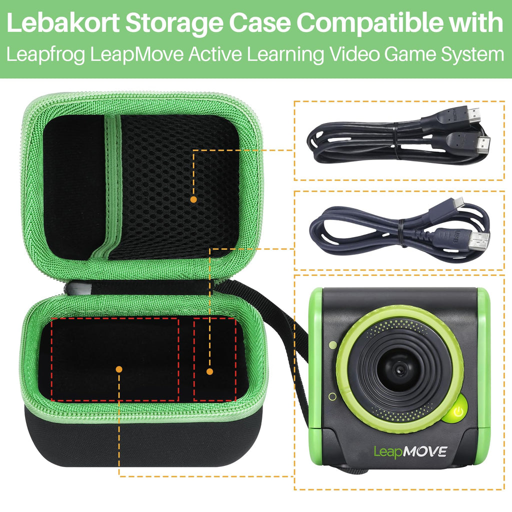 Lebakort Carrying Case for LeapFrog LeapMove – Protective Nylon EVA Storage with Mesh Pocket & Hand Strap