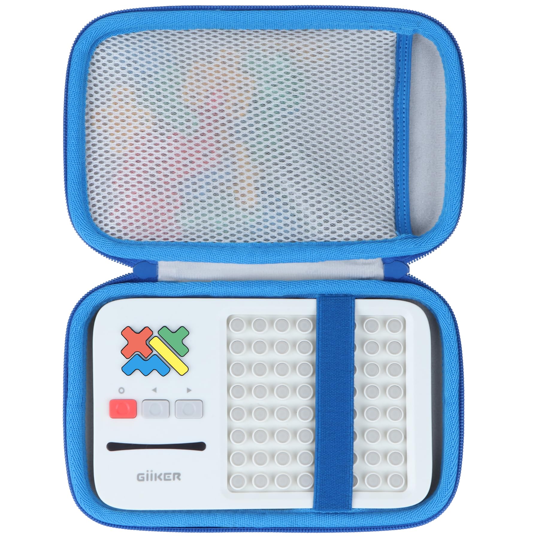 Lebakort Storage Case for GiiKER Super Blocks – Off White + Blue Protective Travel Case