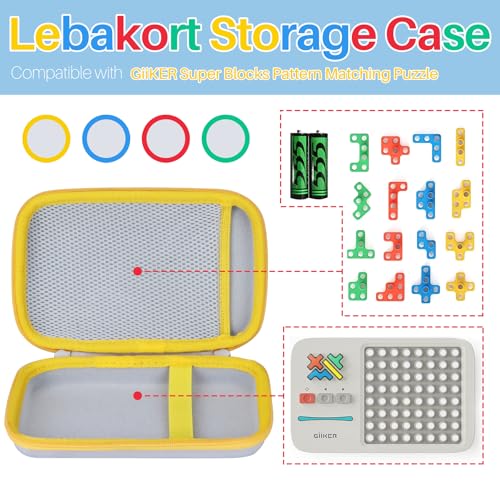 Lebakort Storage Case for GiiKER Super Blocks – Off White + Blue Protective Travel Case
