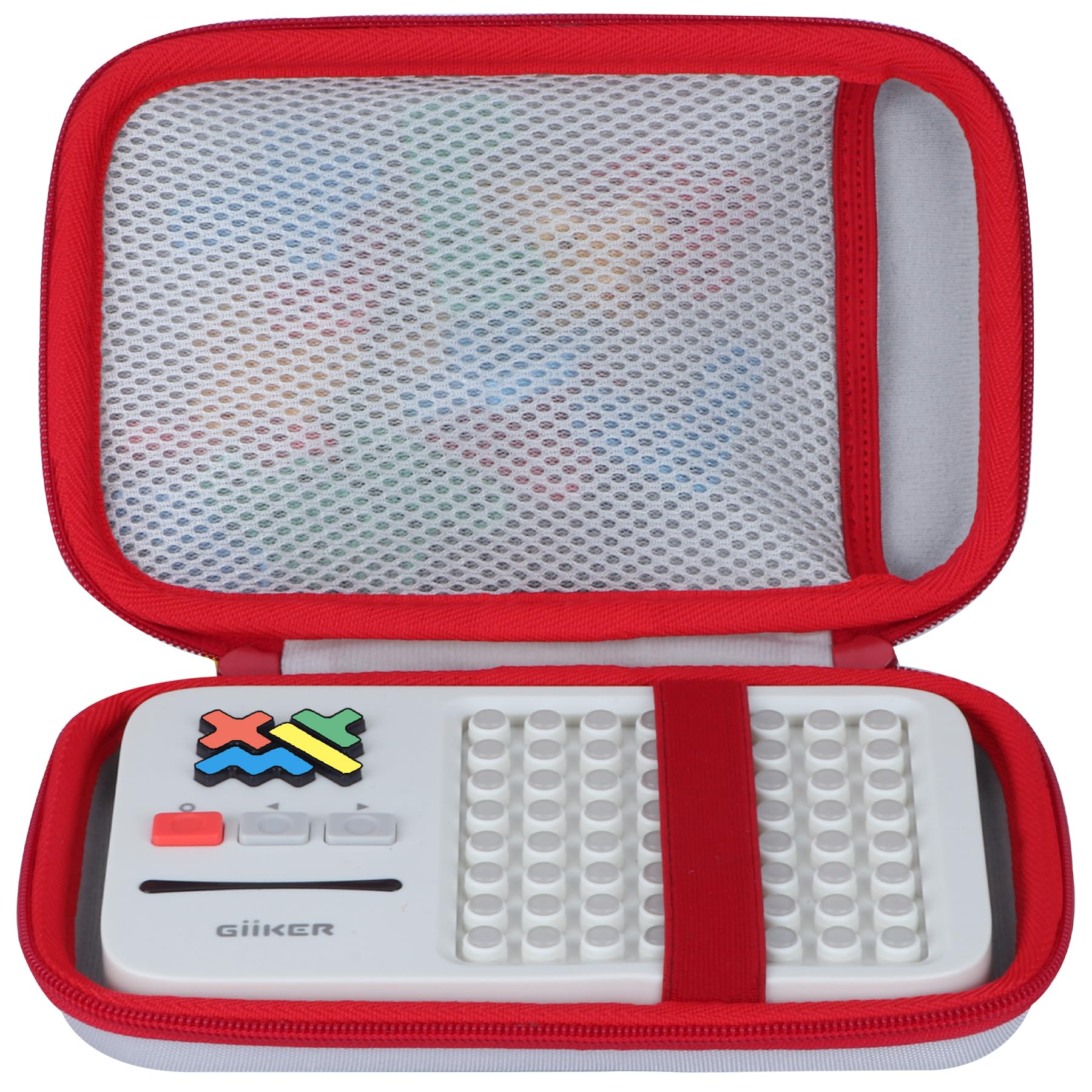 Lebakort Storage Case for GiiKER Super Blocks – Off White + Red Protective EVA Case