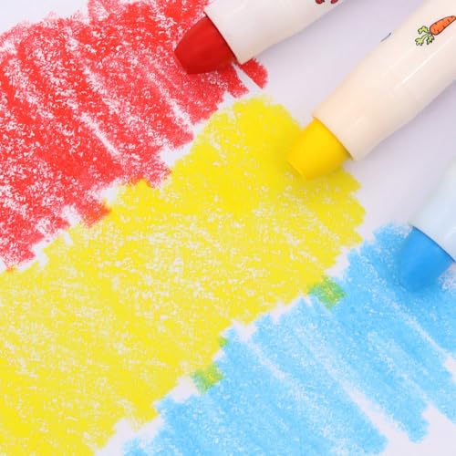 Lebze Jumbo Crayons for Toddlers - 24 Washable, Non-Toxic Crayons in 6 Colors, Easy to Hold