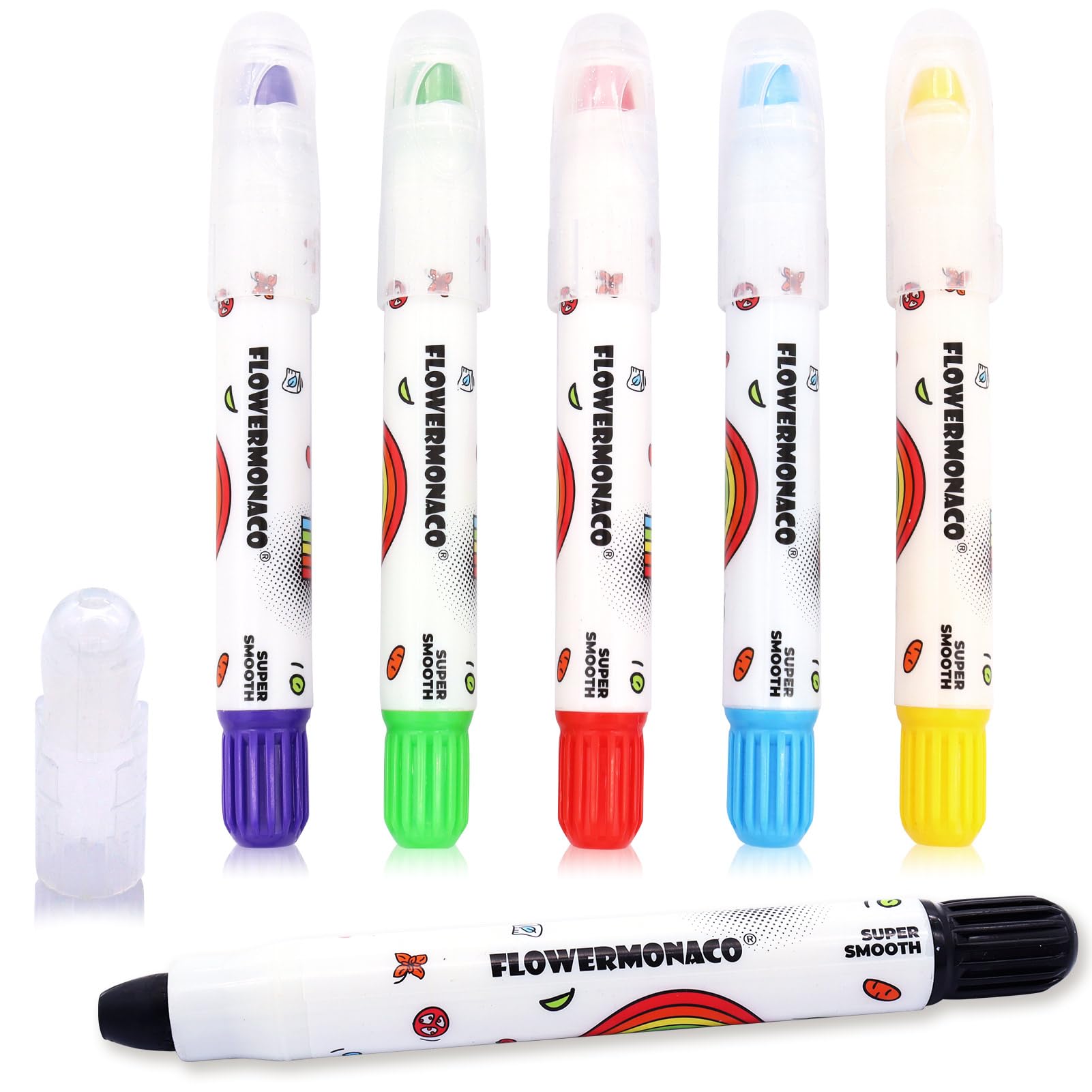 Lebze Jumbo Crayons for Toddlers - 24 Washable, Non-Toxic Crayons in 6 Colors, Easy to Hold