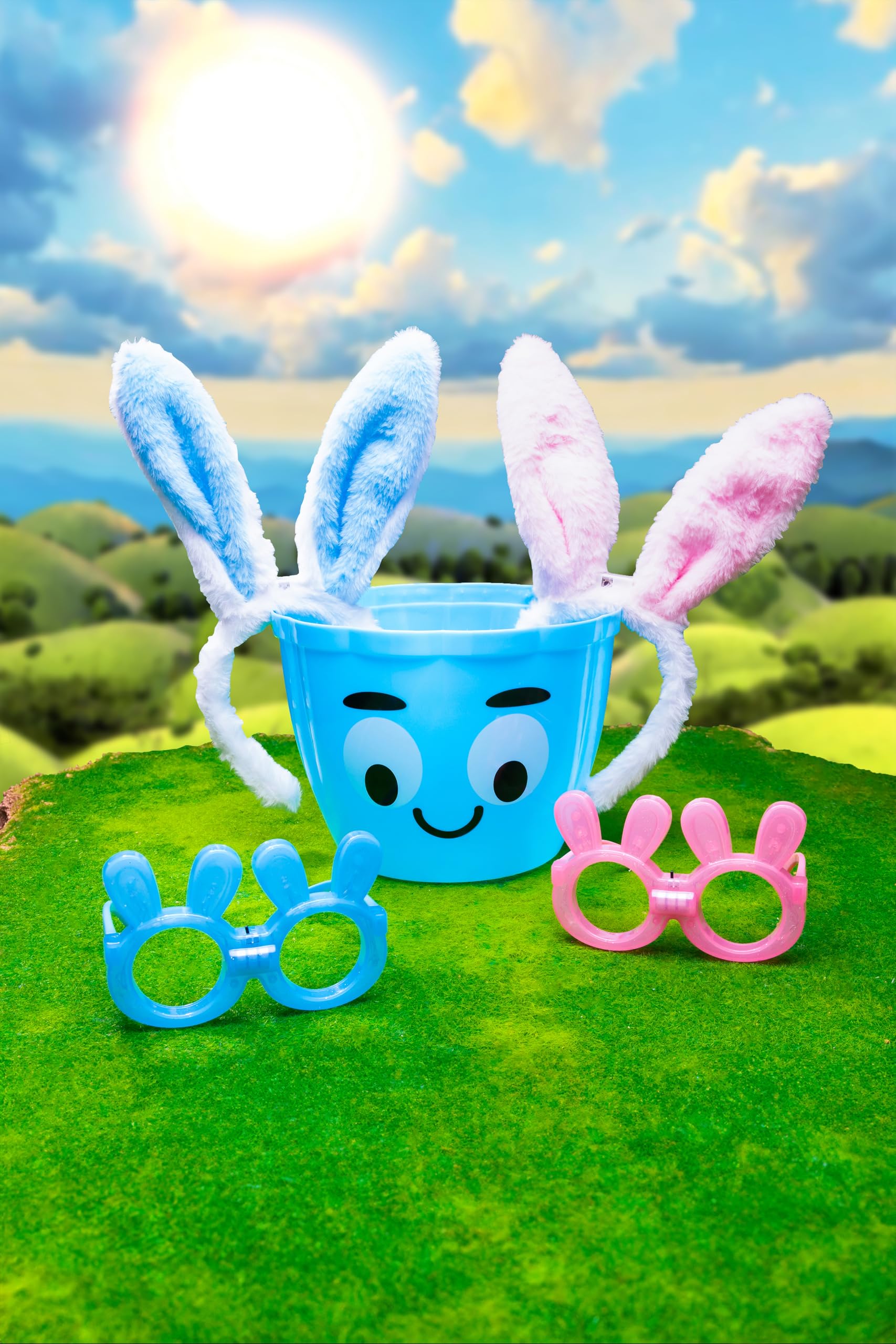 LED Glowing Bunny Ear Headbands for Kids – 4 Pack Light Up Party Headwear with Batteries Included