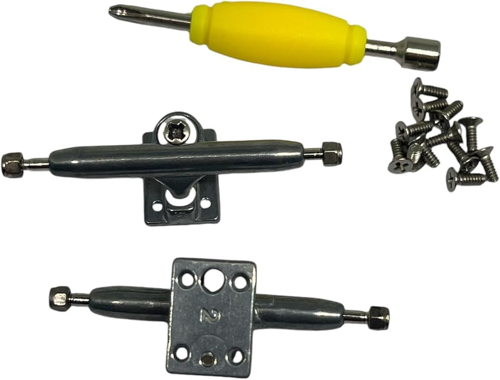 LEEFAI Pro G4 Fingerboard Trucks (36mm) – Raw Metal Inverted Kingpin with Hardware