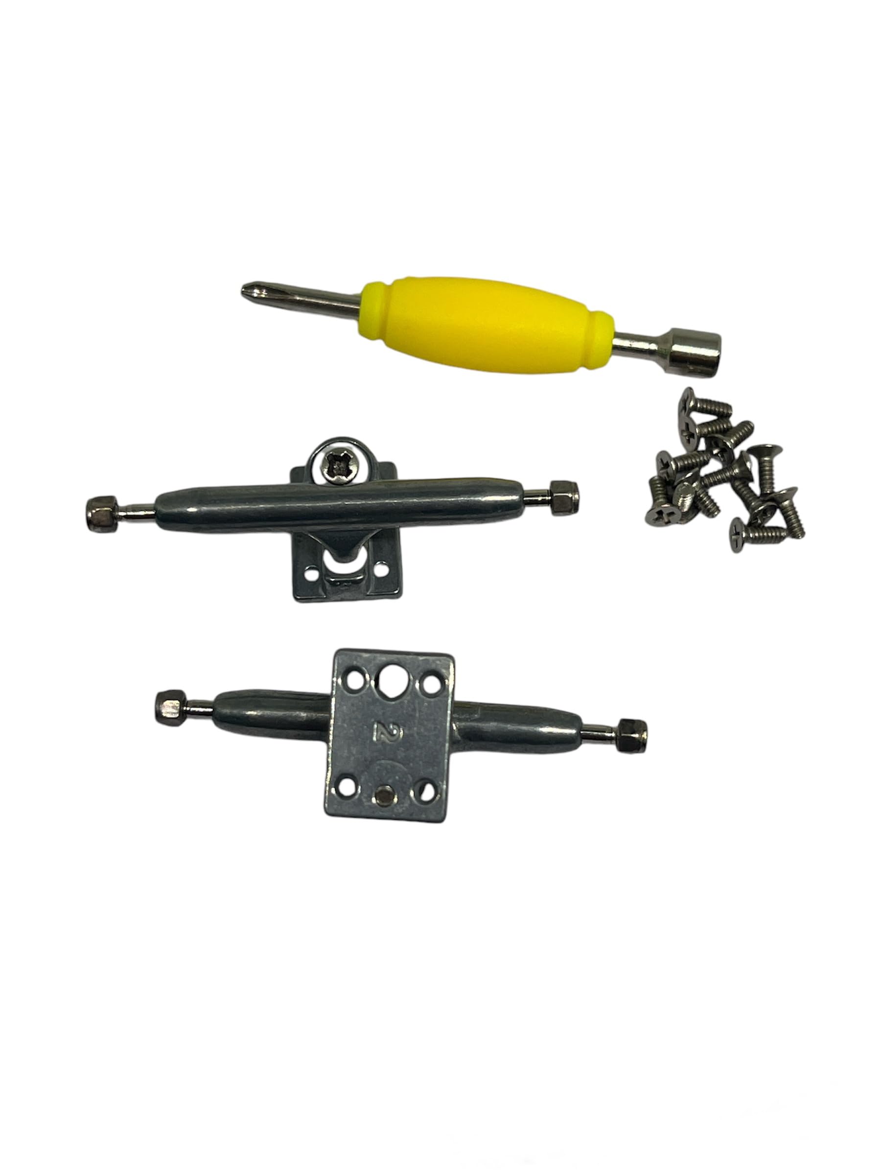 LEEFAI Pro G4 Fingerboard Trucks (36mm) – Raw Metal Inverted Kingpin with Hardware
