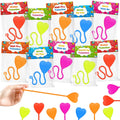 Leetous 28-Pack Non-Candy Valentine Gifts with Heart Sticky Hands and Cards for Kids Classroom Exchange