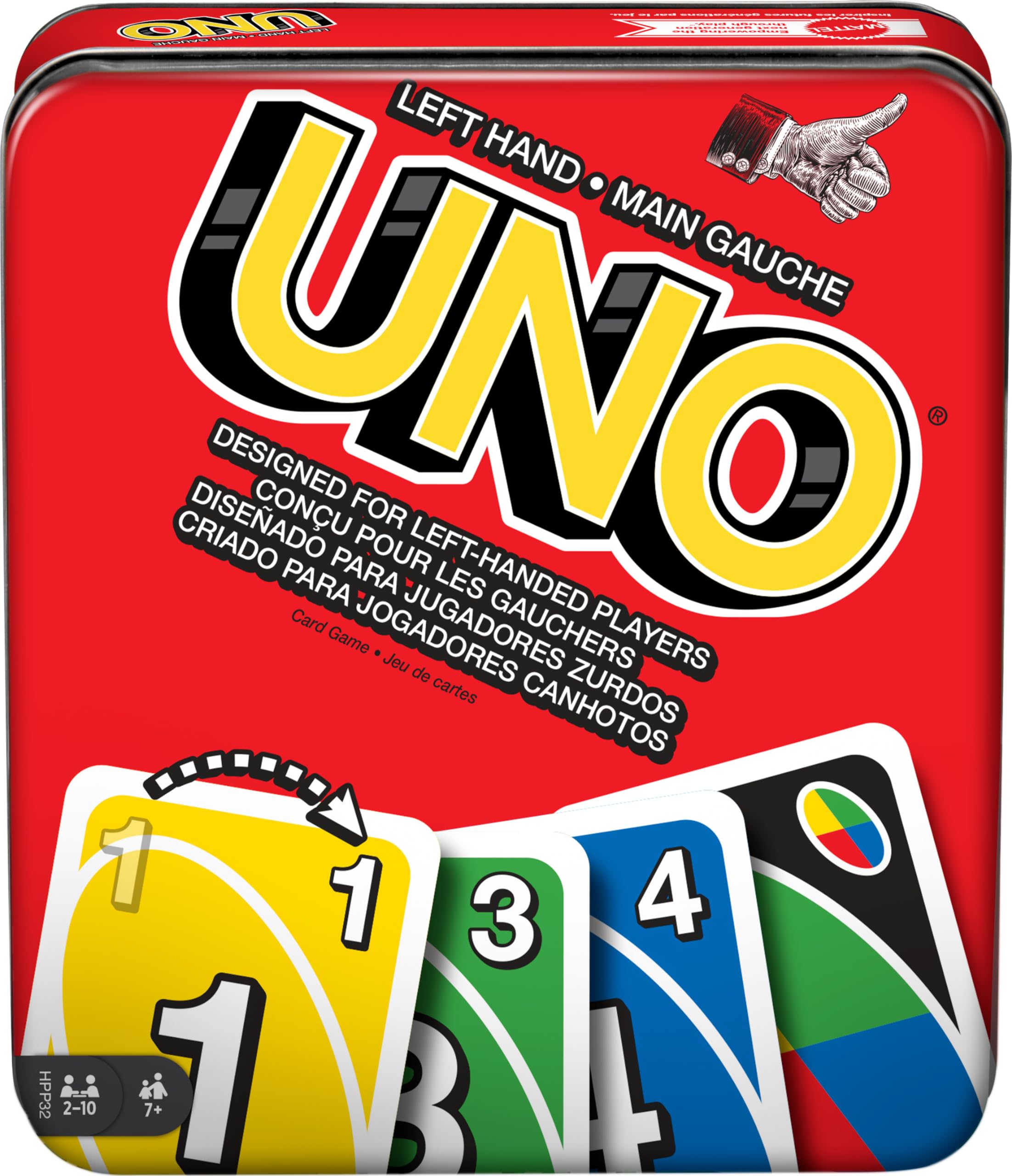 Left-Handed UNO Card Game in Collector's Tin – Designed for Southpaws, Fun for Everyone
